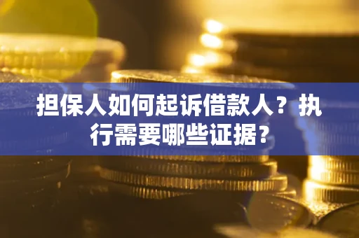武汉担保人如何起诉借款人？执行需要哪些证据？