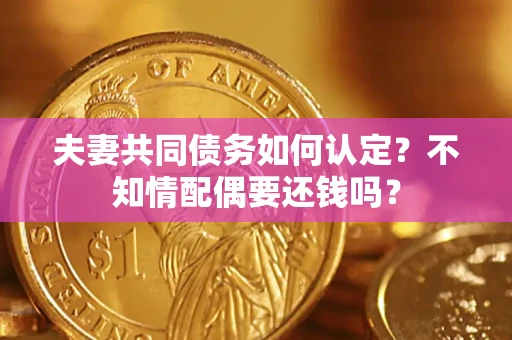 武汉夫妻共同债务如何认定？不知情配偶要还钱吗？