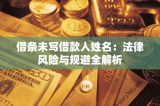 武汉借条未写借款人姓名：法律风险与规避全解析