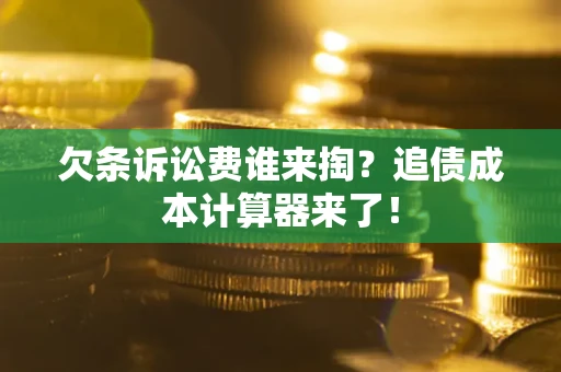 武汉欠条诉讼费谁来掏？追债成本计算器来了！