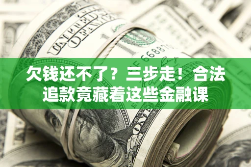 武汉欠钱还不了？三步走！合法追款竟藏着这些金融课