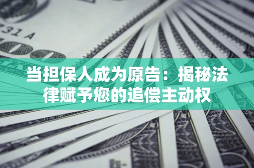 武汉当担保人成为原告:揭秘法律赋予您的追偿主动权 武汉当担保人成为原告:揭秘法律赋予您的追偿主动权