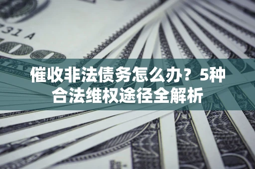 武汉催收非法债务怎么办？5种合法维权途径全解析